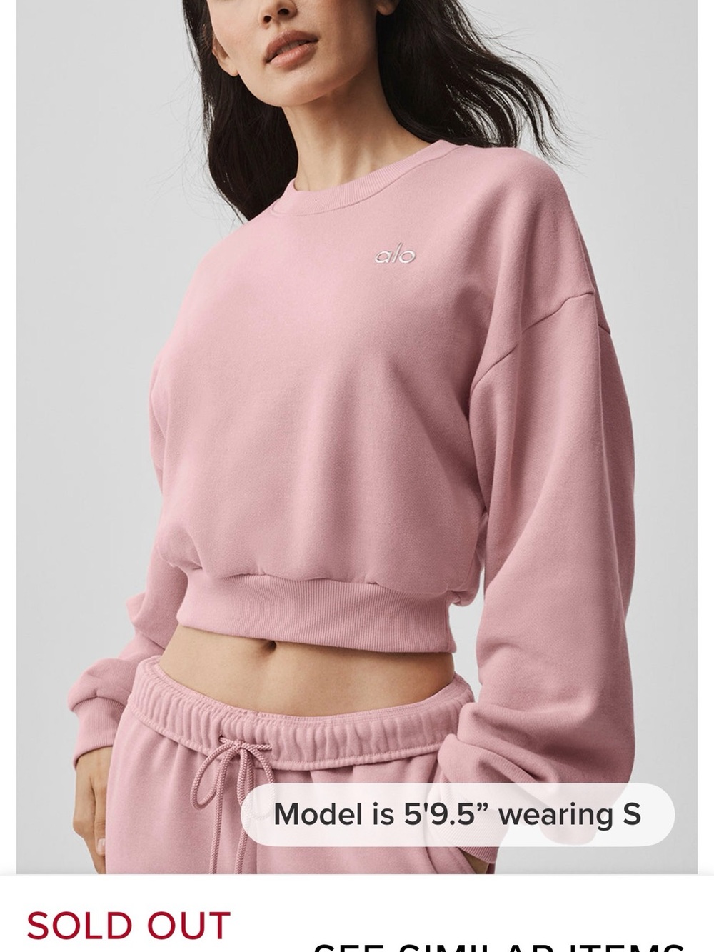 Cropped Accolade Crewneck -
Vintage Pink